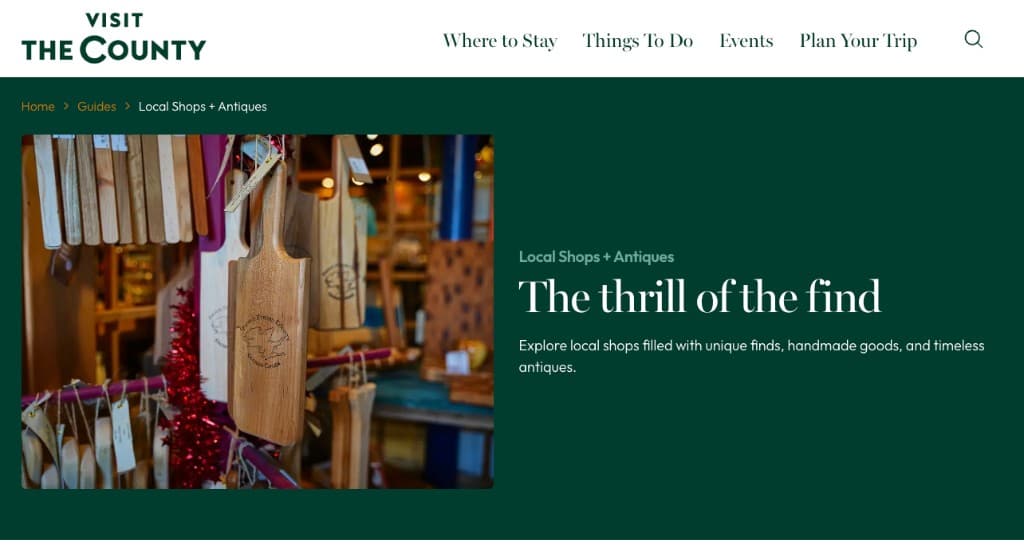 Visit The County guide for local shops and antiques