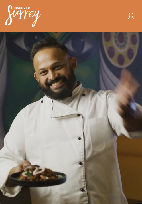 Discover Surrey trail page featuring a local chef